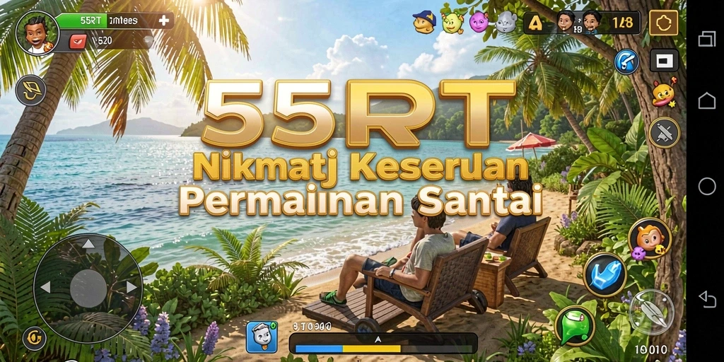 Screenshot gameplay 55RT menampilkan keseruan bermain dengan grafis cerah.