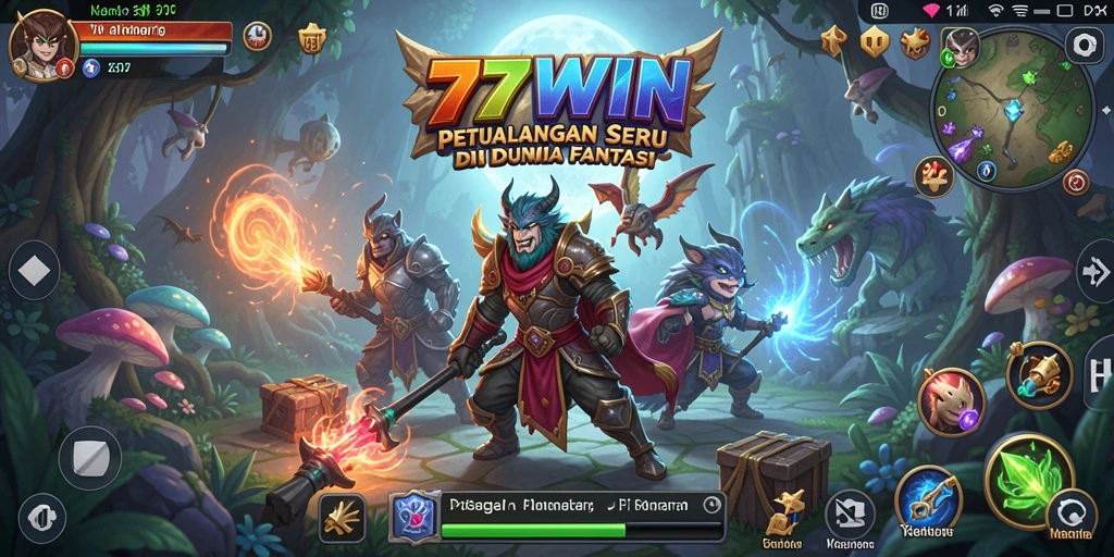 Tampilan gameplay 77WIN yang penuh aksi petualangan menarik.