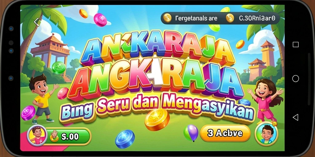 Tampilan gameplay seru ANGKARAJA dengan kartu Bingo colorful.
