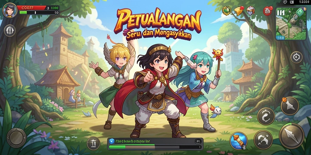 Tangkapan layar COO77 menampilkan aksi seru dalam dunia Anime.