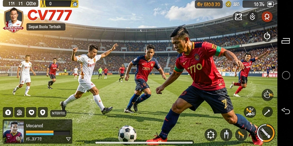 Tangkapan layar gameplay CV777 menampilkan aksi olahraga yang mendebarkan.