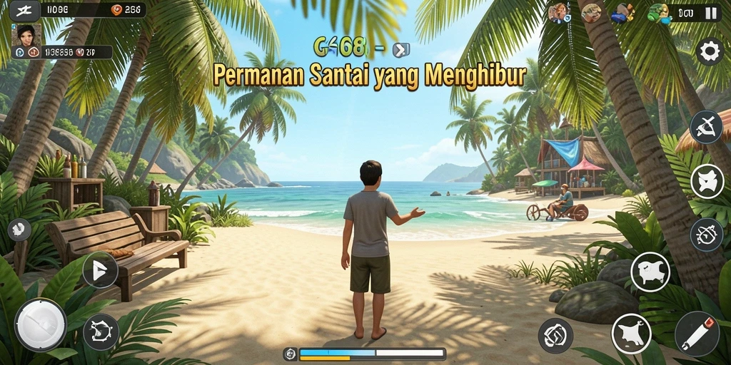 Tampilan gameplay menarik dari G668 dengan grafis ceria.