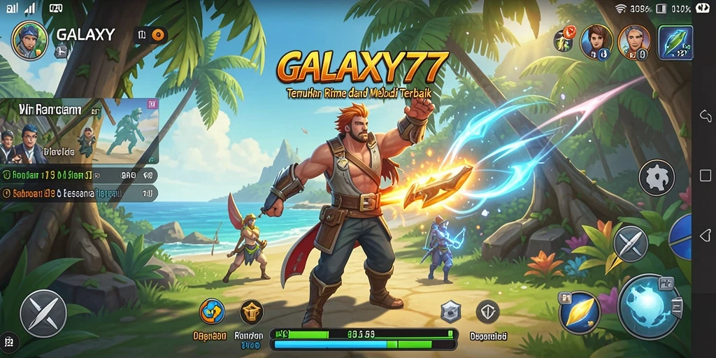 Tampilan menarik dari gameplay GALAXY77 yang memadukan musik dan tantangan.