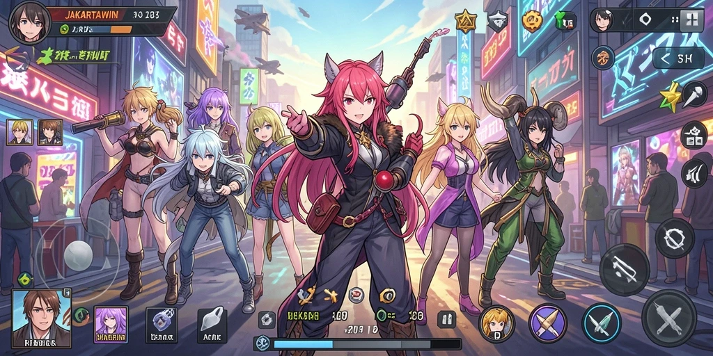 Screenshot gameplay JAKARTAWIN menampilkan aksi dinamis dan karakter yang menarik.