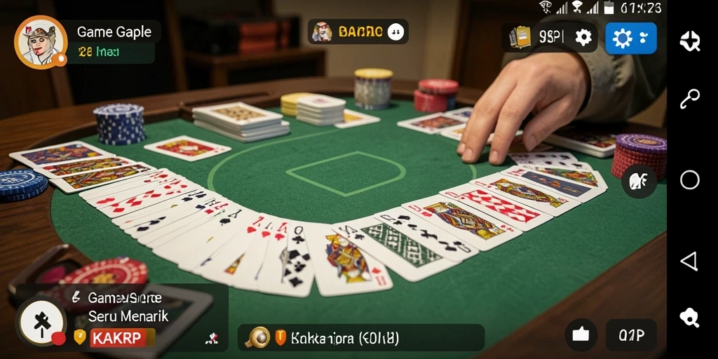 Screenshot KAKRP menunjukkan gameplay Gaple yang seru dan menarik.