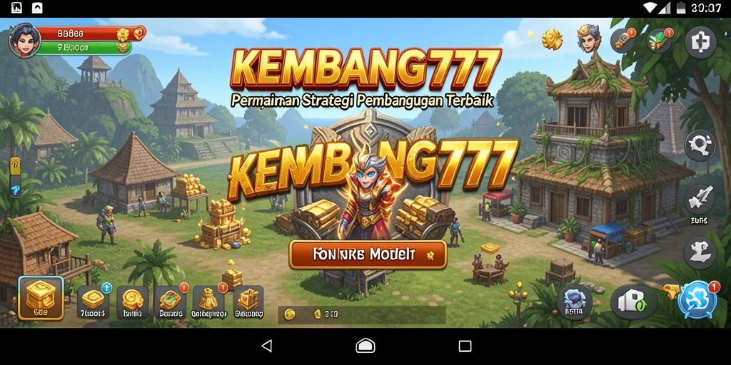Screenshot gameplay KEMBANG777 menampilkan bangunan megah dan strategi pembangunan kota.