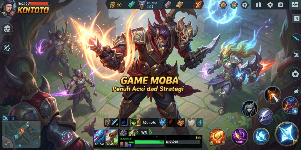 Screenshot gameplay KOITOTO menunjukkan aksi penuh kecepatan dan strategi.