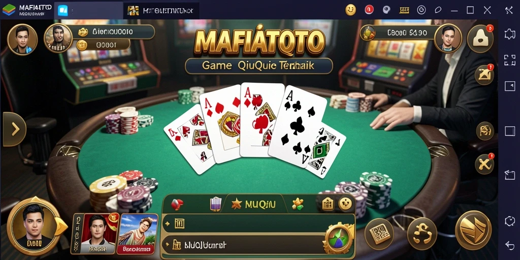 Screenshot gameplay MAFIATOTO yang menampilkan suasana bermain QiuQiu.