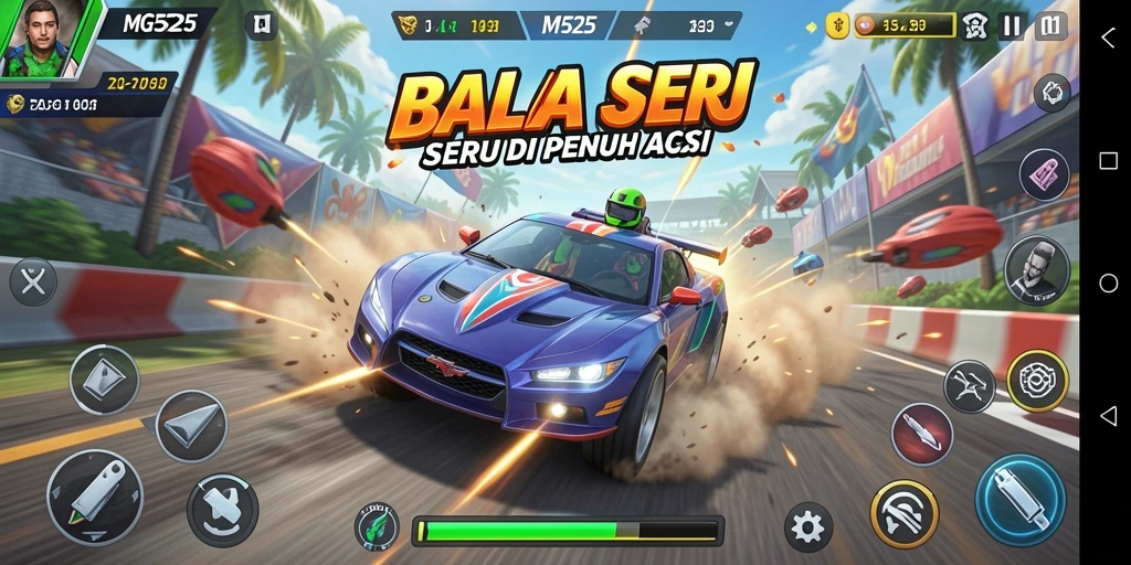Tampilan menarik dari gameplay MG525 dengan balapan yang mendebarkan.