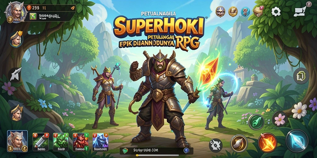 Tampilan menawan dari gameplay RPG SUPERHOKI yang seru.