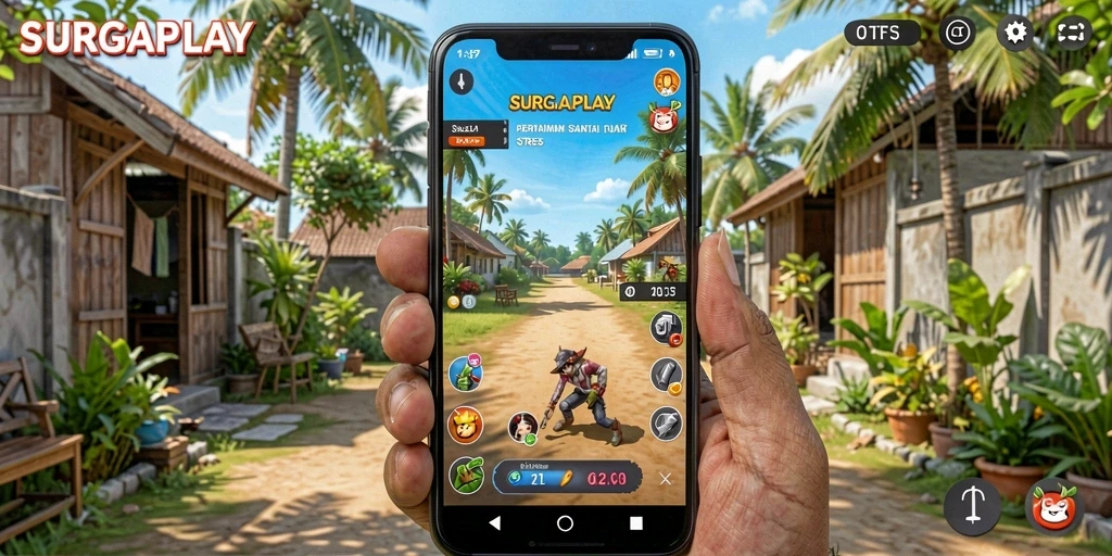 Tampilan gameplay SURGAPLAY yang cerah dan menarik.