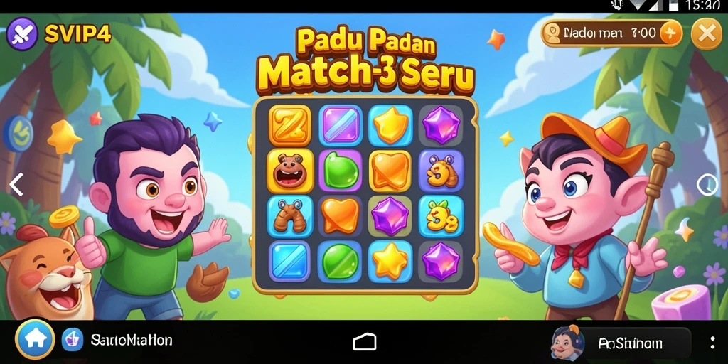Tampilan gameplay seru dari SVIP4 di level Match-3.